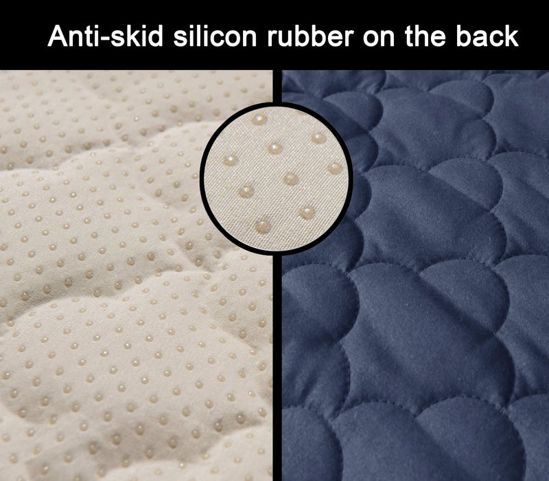 CHHKON Sofa Cover Blue with Non-Slip 100% Waterproof Quilted Furniture Protector Sofa Slipcover for Children, Pets for Leather Couch (Blue, 78'') - Image 4
